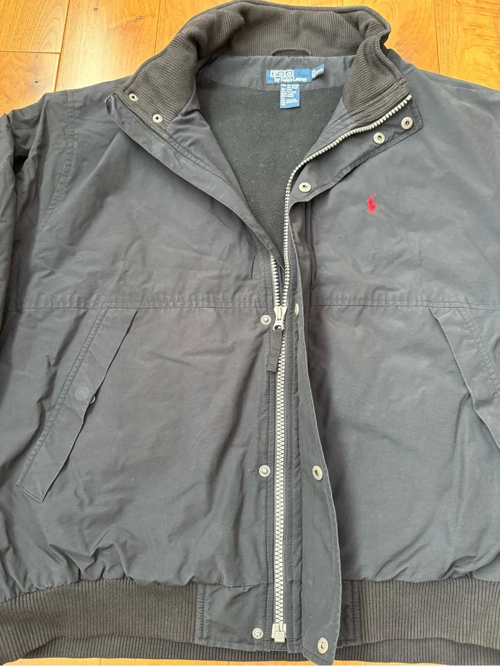 Polo Ralph Lauren Mens Fleece Lined Field Bomber Jacket Full Zip XXL Black